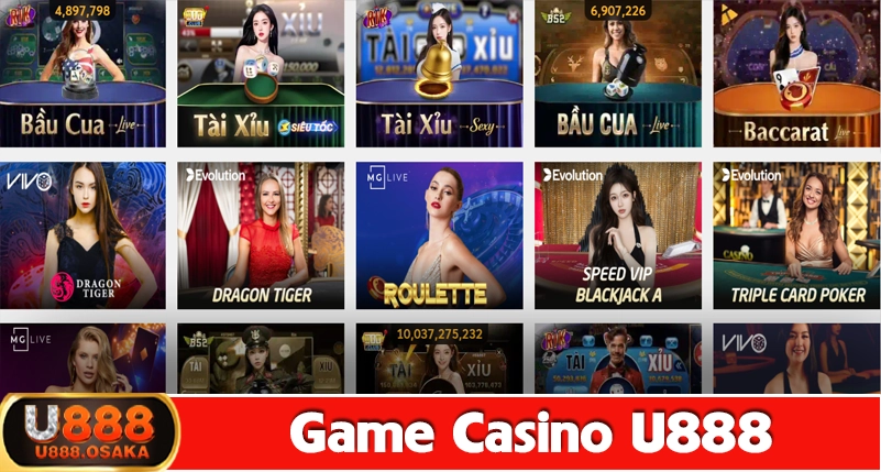 Các trò chơi đáng chơi tại Casino U888